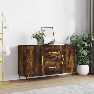 Berkfield Sideboard Smoked Oak 100x36x60 cm Engineered Wood