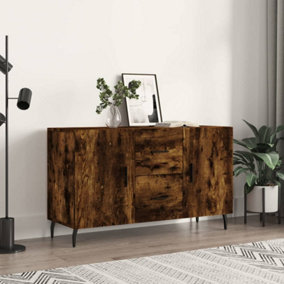 Berkfield Sideboard Smoked Oak 100x36x60 cm Engineered Wood