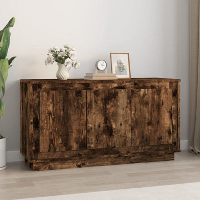 Berkfield Sideboard Smoked Oak 102x35x55 cm Engineered Wood