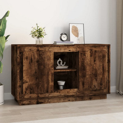 Berkfield Sideboard Smoked Oak 102x35x60 cm Engineered Wood