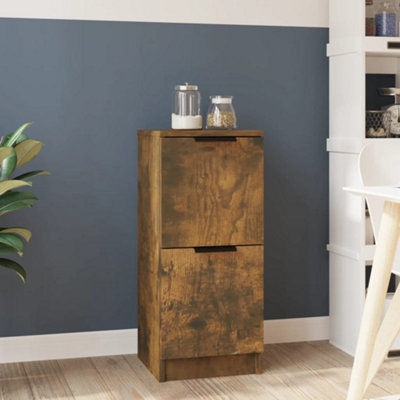 Berkfield Sideboard Smoked Oak 30x30x70 cm Engineered Wood