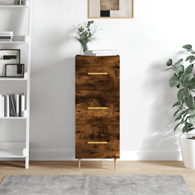 Berkfield Sideboard Smoked Oak 34.5x34x90 cm Engineered Wood