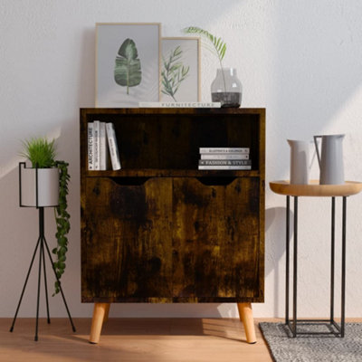 Berkfield Sideboard Smoked Oak 60x30x72 cm Engineered Wood