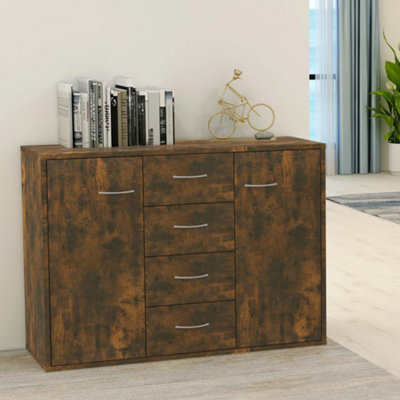 Berkfield Sideboard Smoked Oak 88x30x65 cm Engineered Wood