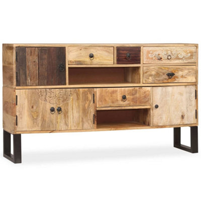 Berkfield Sideboard Solid Mango Wood 140x30x80 cm