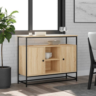 Berkfield Sideboard Sonoma Oak 100x35x80 cm Engineered Wood