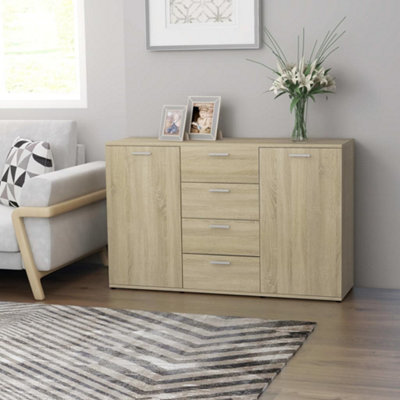 Berkfield Sideboard Sonoma Oak 120x35.5x75 cm Engineered Wood