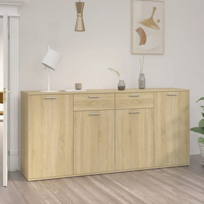 Berkfield Sideboard Sonoma Oak 160x36x75 cm Engineered Wood