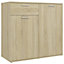 Berkfield Sideboard Sonoma Oak 80x36x75 cm Engineered Wood