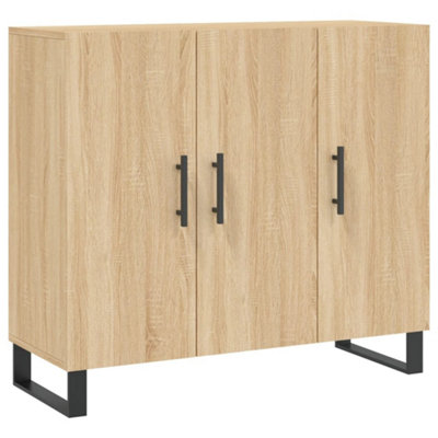 Berkfield Sideboard Sonoma Oak 90x34x80 cm Engineered Wood