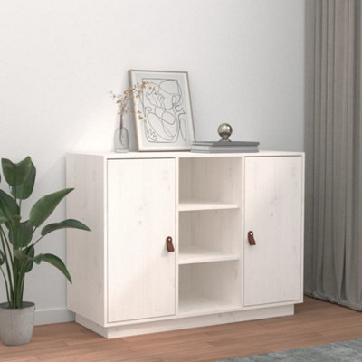 Berkfield Sideboard White 100x40x75 cm Solid Wood Pine