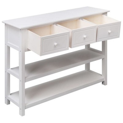 Berkfield Sideboard White 108x30x76 cm Solid Wood Paulownia