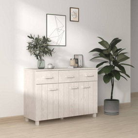 Berkfield Sideboard White 113x40x80 cm Solid Wood Pine