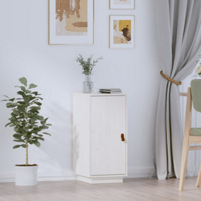 Berkfield Sideboard White 34x40x75 cm Solid Wood Pine