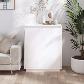 Berkfield Sideboard White 60x34x75 cm Solid Wood Pine