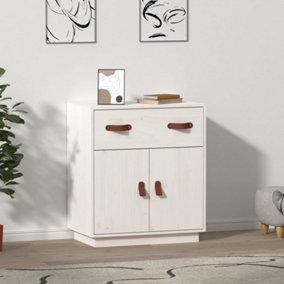 Berkfield Sideboard White 65.5x40x75 cm Solid Wood Pine