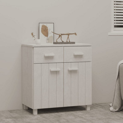 Berkfield Sideboard White 79x40x80 cm Solid Wood Pine