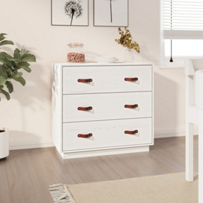 Berkfield Sideboard White 80x40x75 cm Solid Wood Pine