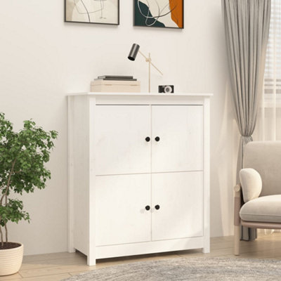 Berkfield Sideboard White 83x41.5x100 cm Solid Wood Pine