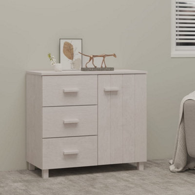 Berkfield Sideboard White 90x40x80 cm Solid Pinewood