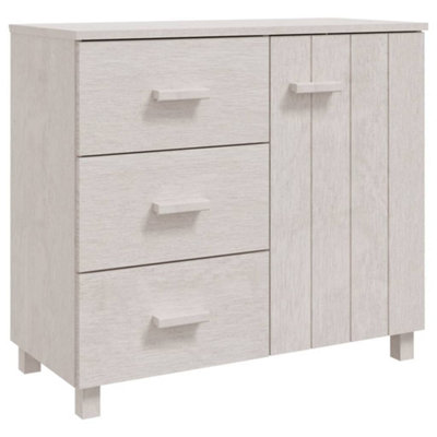 Berkfield Sideboard White 90x40x80 cm Solid Pinewood