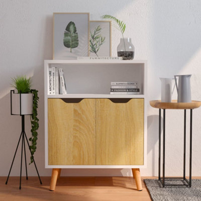 Berkfield Sideboard White and Sonoma Oak 60x30x72 cm Engineered Wood