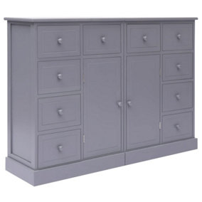 Berkfield Sideboard with 10 Drawers Grey 113x30x79 cm Wood
