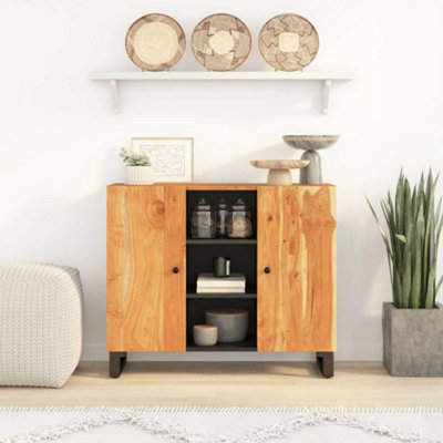 Berkfield Sideboard with 2 Doors 90x33x75 cm Solid Wood Acacia | DIY at B&Q