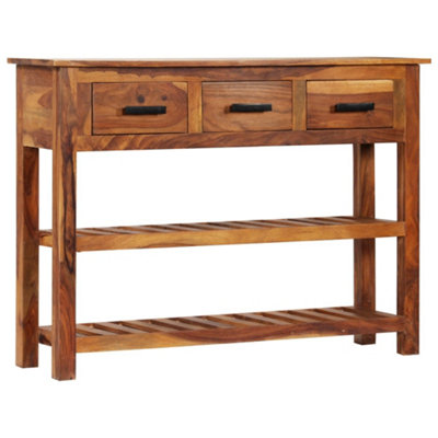 Berkfield Sideboard With 3 Drawers 110x30x80 Cm Solid Acacia Wood 