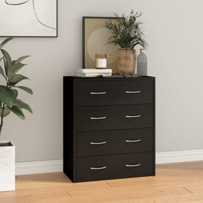 Berkfield Sideboard with 4 Drawers 60x30.5x71 cm Black