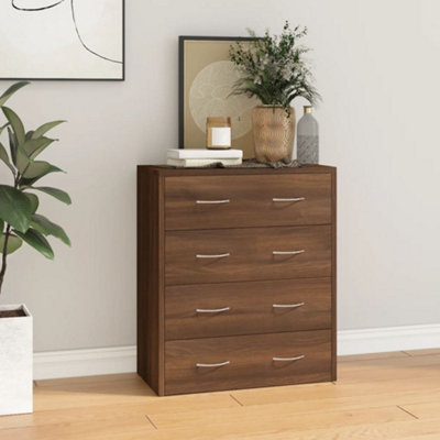 Berkfield Sideboard with 4 Drawers 60x30.5x71 cm Brown Oak