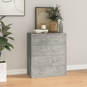 Berkfield Sideboard with 4 Drawers 60x30.5x71 cm Concrete Grey