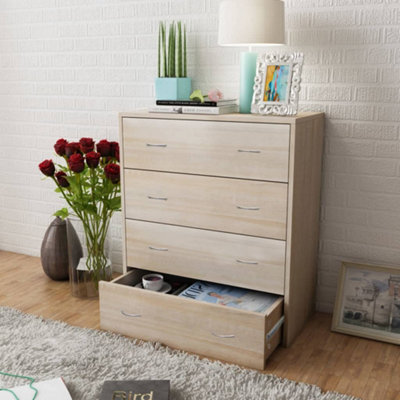 Berkfield Sideboard with 4 Drawers 60x30.5x71 cm Oak Colour