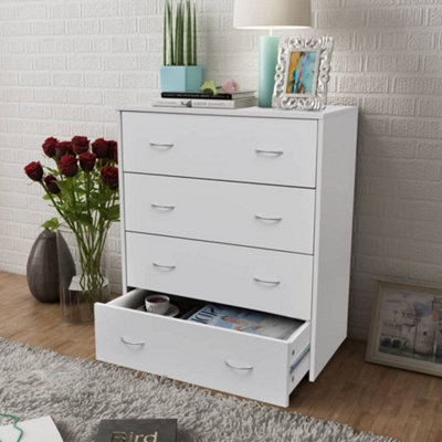 Berkfield Sideboard with 4 Drawers 60x30.5x71 cm White