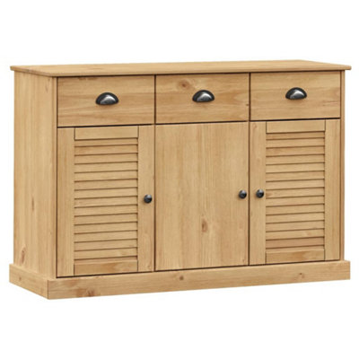 Berkfield Sideboard with Drawers VIGO 113x40x75 cm Solid Wood Pine