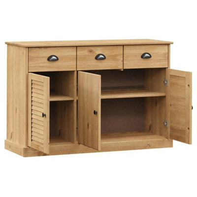 Berkfield Sideboard with Drawers VIGO 113x40x75 cm Solid Wood Pine