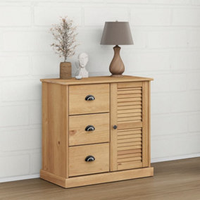 Berkfield Sideboard with Drawers VIGO 78x40x75 cm Solid Wood Pine