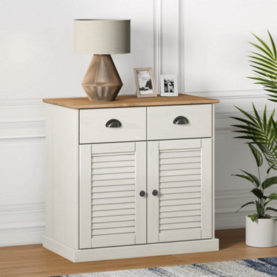 Berkfield Sideboard with Drawers VIGO 78x40x75 cm White Solid Wood Pine