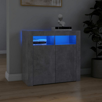 Berkfield Sideboard with LED Lights Concrete Grey 80x35x75 cm