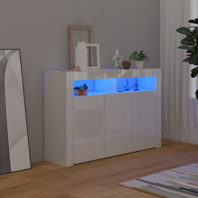 White high deals gloss led sideboard