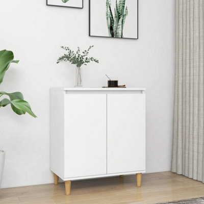 Berkfield Sideboard with Solid Wood Legs White 60x35x70 cm Engineered Wood