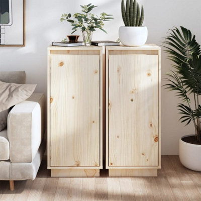 Berkfield Sideboards 2 pcs 31.5x34x75 cm Solid Wood Pine