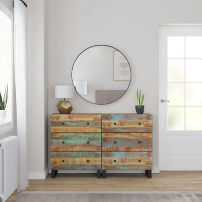 Berkfield Sideboards 2 pcs 60x33x75 cm Solid Wood Reclaimed