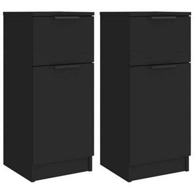 Berkfield Sideboards 2 pcs Black 30x30x70 cm Engineered Wood