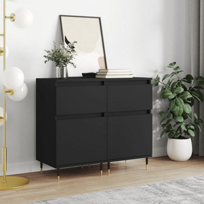 Berkfield Sideboards 2 pcs Black 40x35x70 cm Engineered Wood