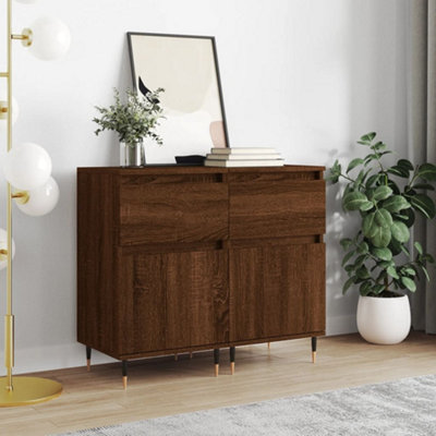 Berkfield Sideboards 2 pcs Brown Oak 40x35x70 cm Engineered Wood