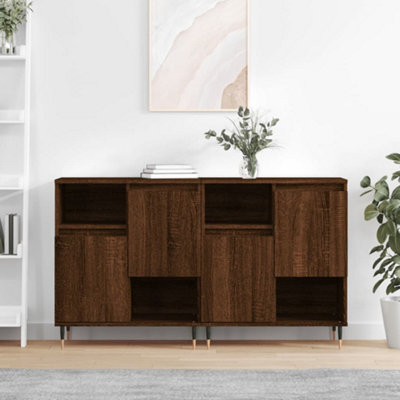 Berkfield Sideboards 2 pcs Brown Oak Engineered Wood | DIY at B&Q