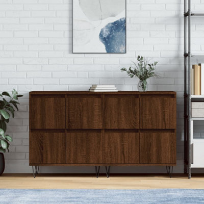 Berkfield Sideboards 2 pcs Brown Oak Engineered Wood