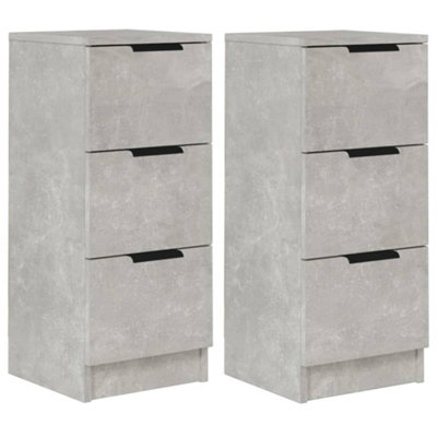 Berkfield Sideboards 2 pcs Concrete Grey 30x30x70 cm Engineered Wood