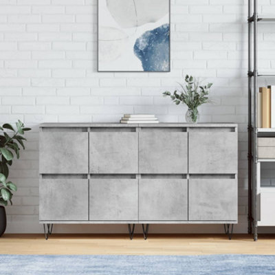 Berkfield Sideboards 2 pcs Concrete Grey Engineered Wood